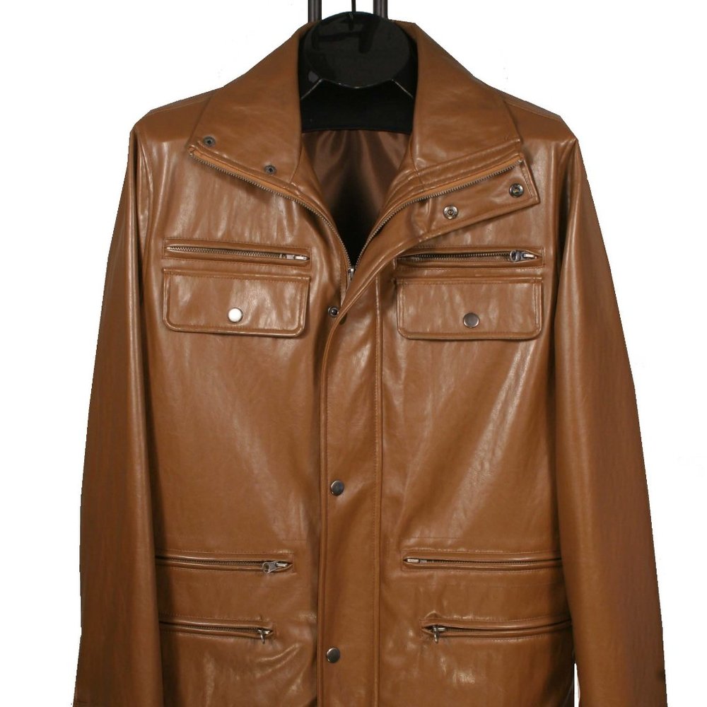 MEN'S PU LEATHER JACKET WITH LINING SIZE L